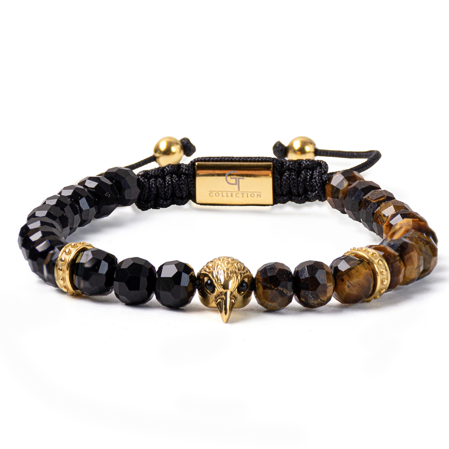 Men's AMERICAN EAGLE Bracelet with TIGER EYE, ONYX Stone