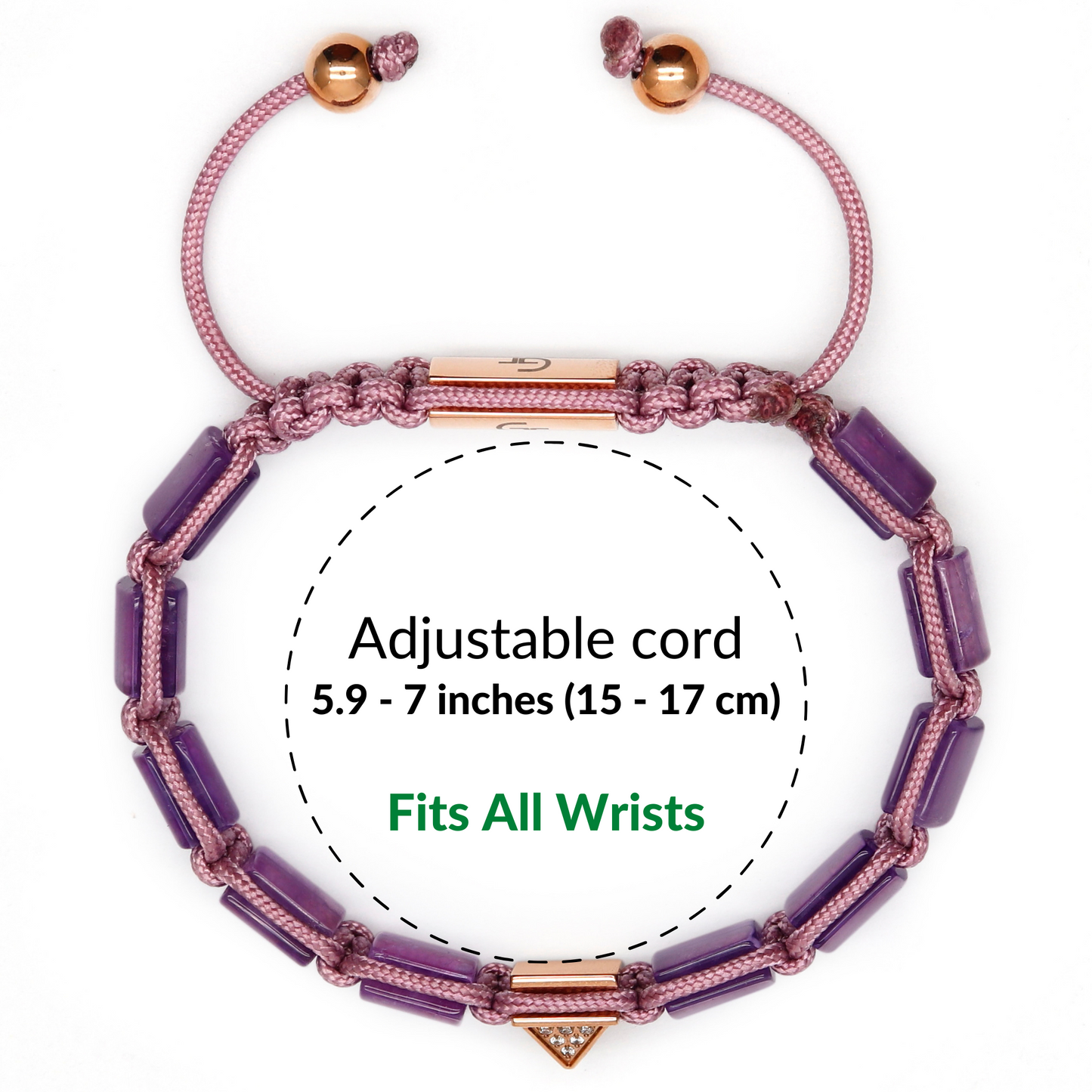 Dames AMETHIST platte kralenarmband