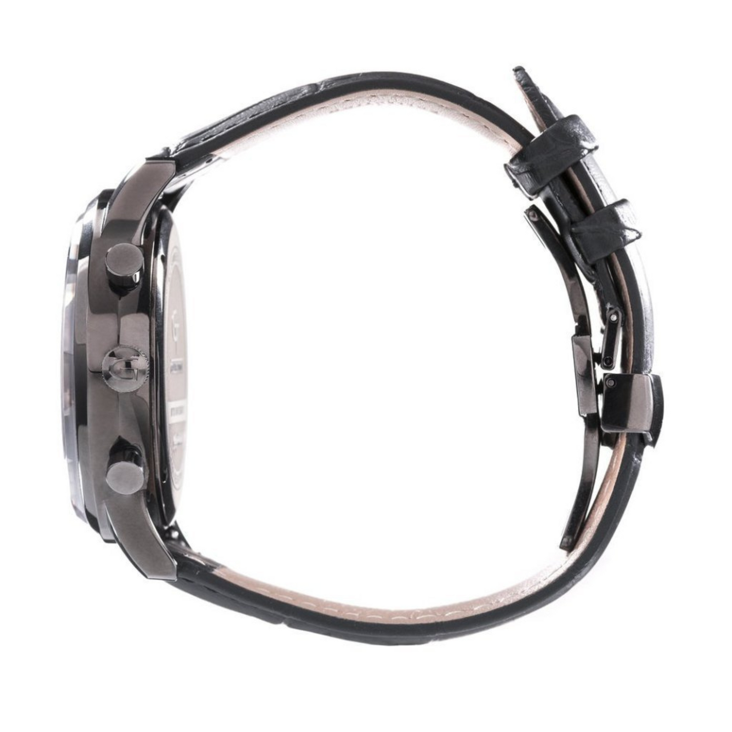 Elegant Men's Watch Black + Free Bergamot Perfume - Gift Set