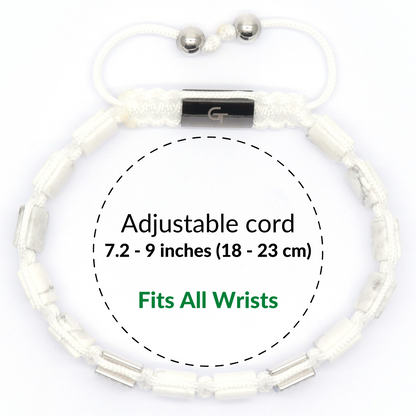 2 PIECE SET - HOWLITE Single Bead & Flatbead Bracelet