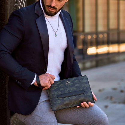 Men's Green Leather HANDBAG + Free Leather WALLET & CARD HOLDER - Gift Set