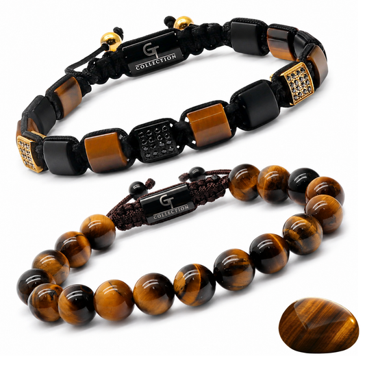 2 PIECE SET - TIGER EYE Bracelets - The Confidence Set