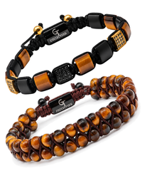 SET DA 2 PEZZI - Braccialetti OCCHIO DI TIGRE - Il Set della Fiducia
