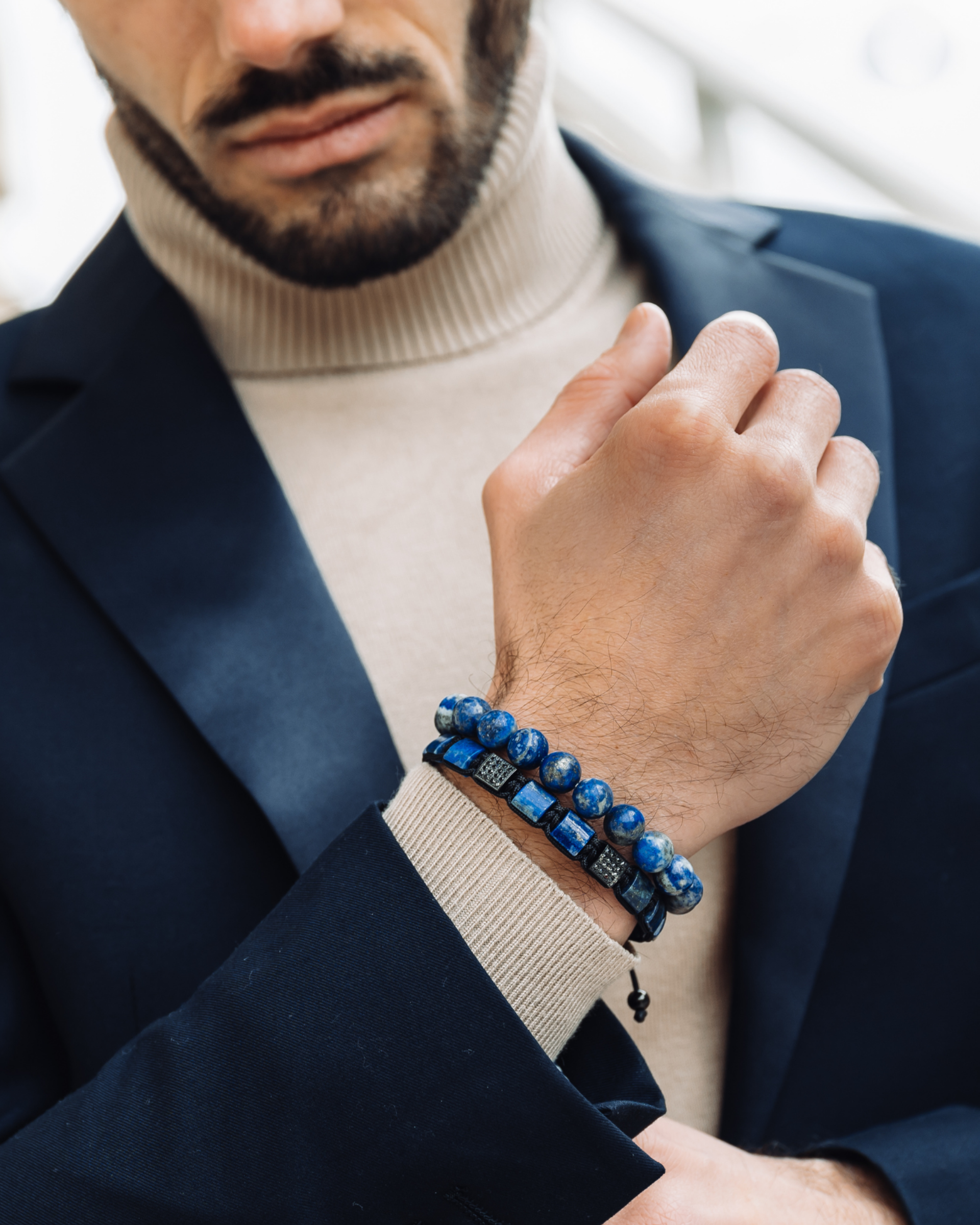 SET DI 3 BRACCIALETTI IN LAPISLAZZULI - Il Set della Saggezza Immagine secondaria del prodotto