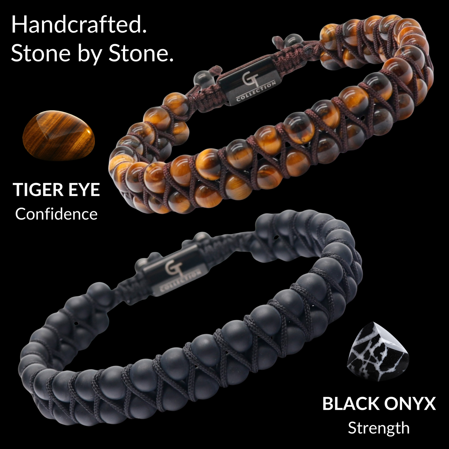 Double Bead Bracelet Set: Confidence • Strength • Wisdom