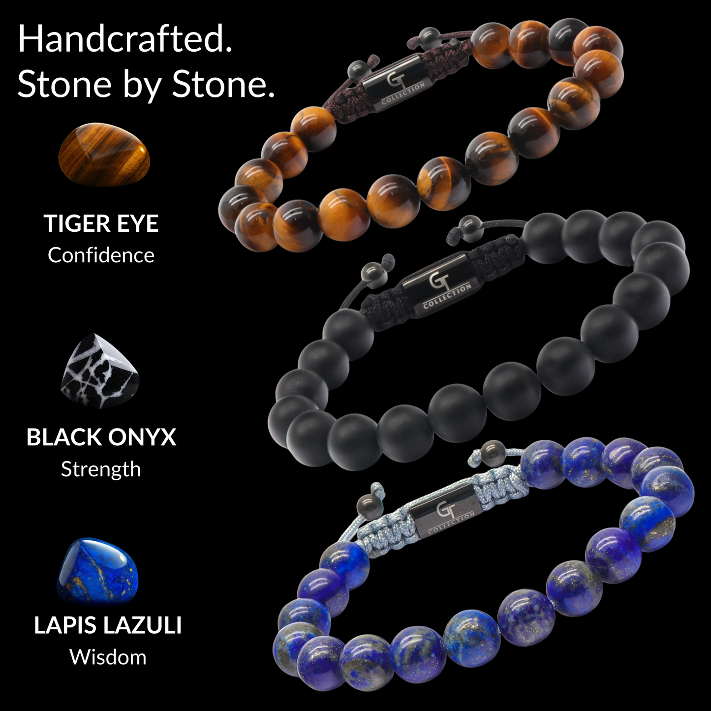 Single Bead Bracelet Set for Men – Confidence, Strength & Wisdom