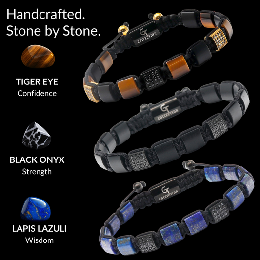 Flat Bead Bracelet Set for Men – Luxury, Strength & Clarity