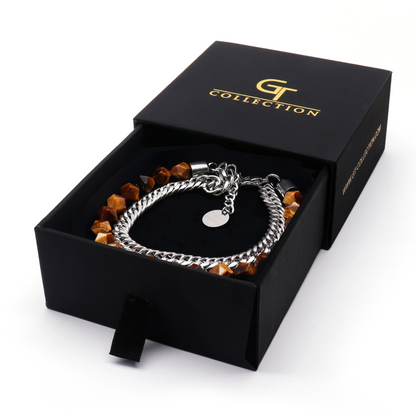 Men's TIGER EYE Faceted Bracelet