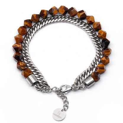 Men's TIGER EYE Faceted Bracelet