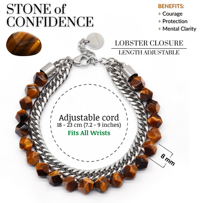 Men's TIGER EYE Faceted Bracelet