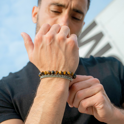 Men's TIGER EYE Faceted Bracelet
