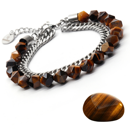 Men's TIGER EYE Faceted Bracelet