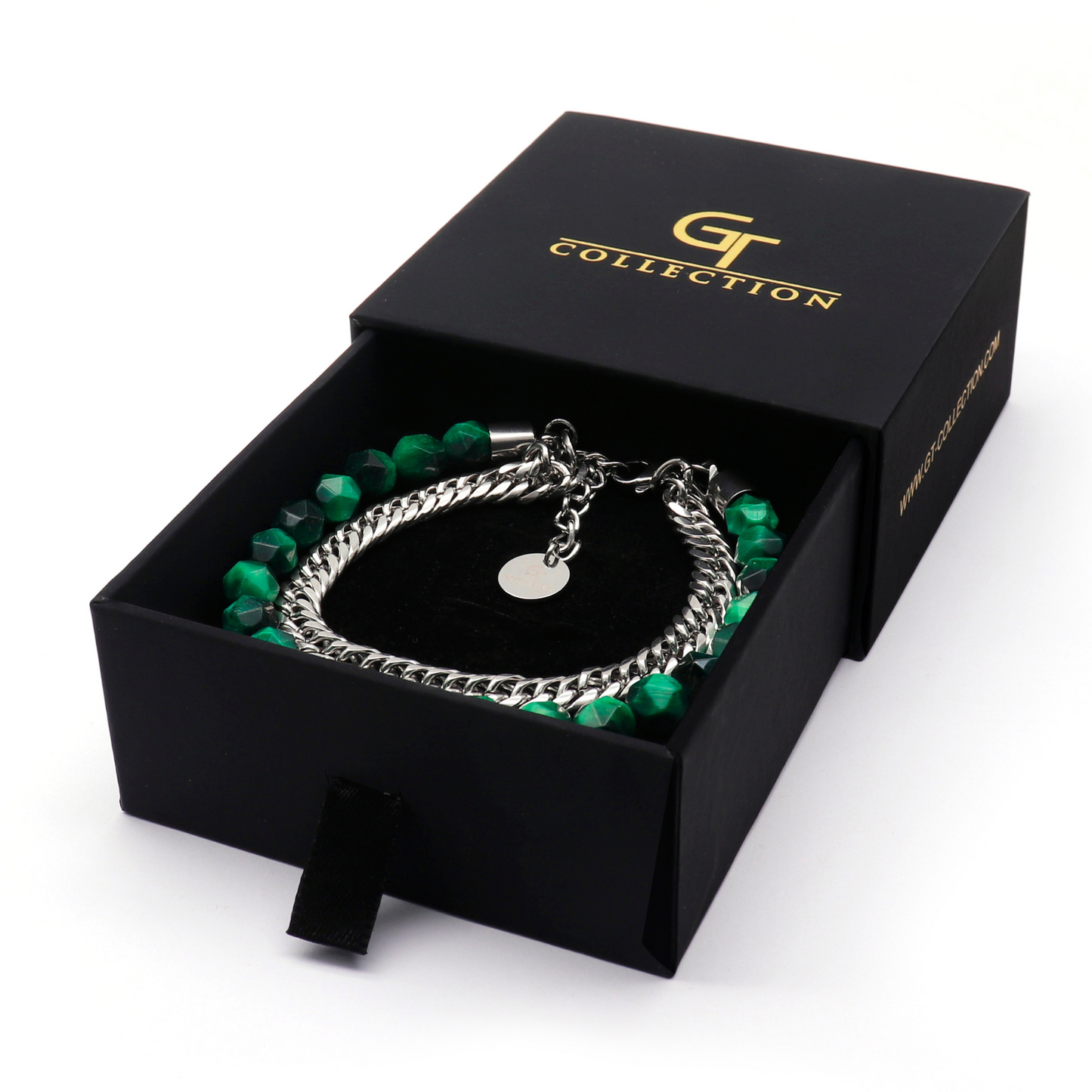 Men's GREEN TIGER EYE Faceted Bracelet