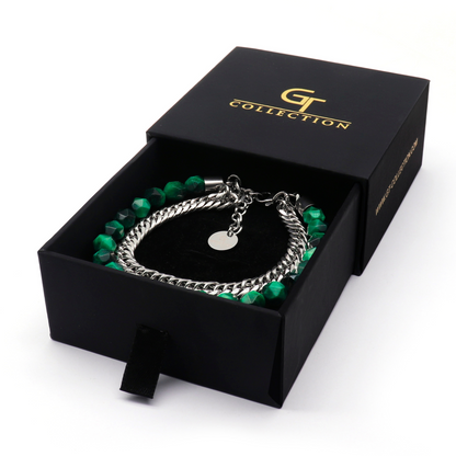 Men's GREEN TIGER EYE Faceted Bracelet