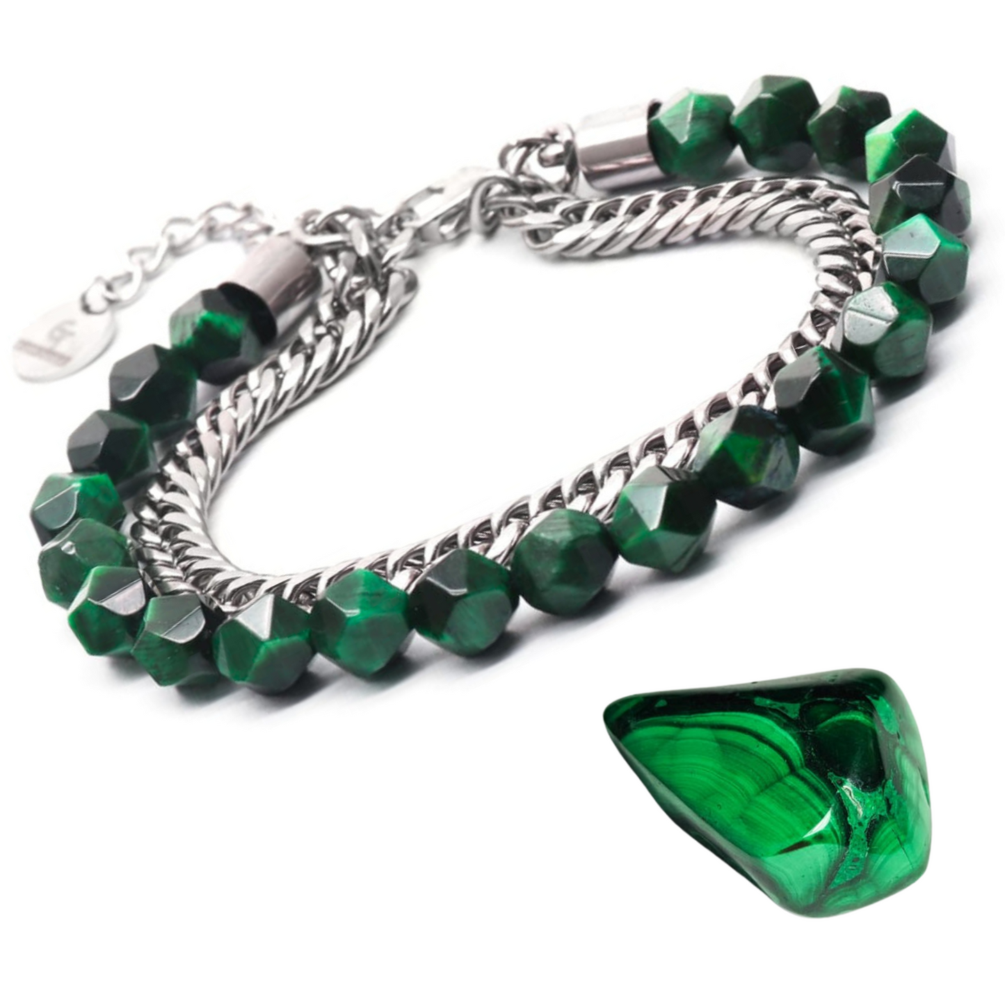 Men's GREEN TIGER EYE Faceted Bracelet
