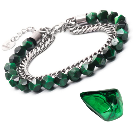 Men's GREEN TIGER EYE Faceted Bracelet