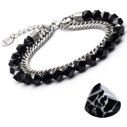 Men's BLACK ONYX Faceted Bracelet
