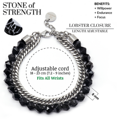 Men's BLACK ONYX Faceted Bracelet