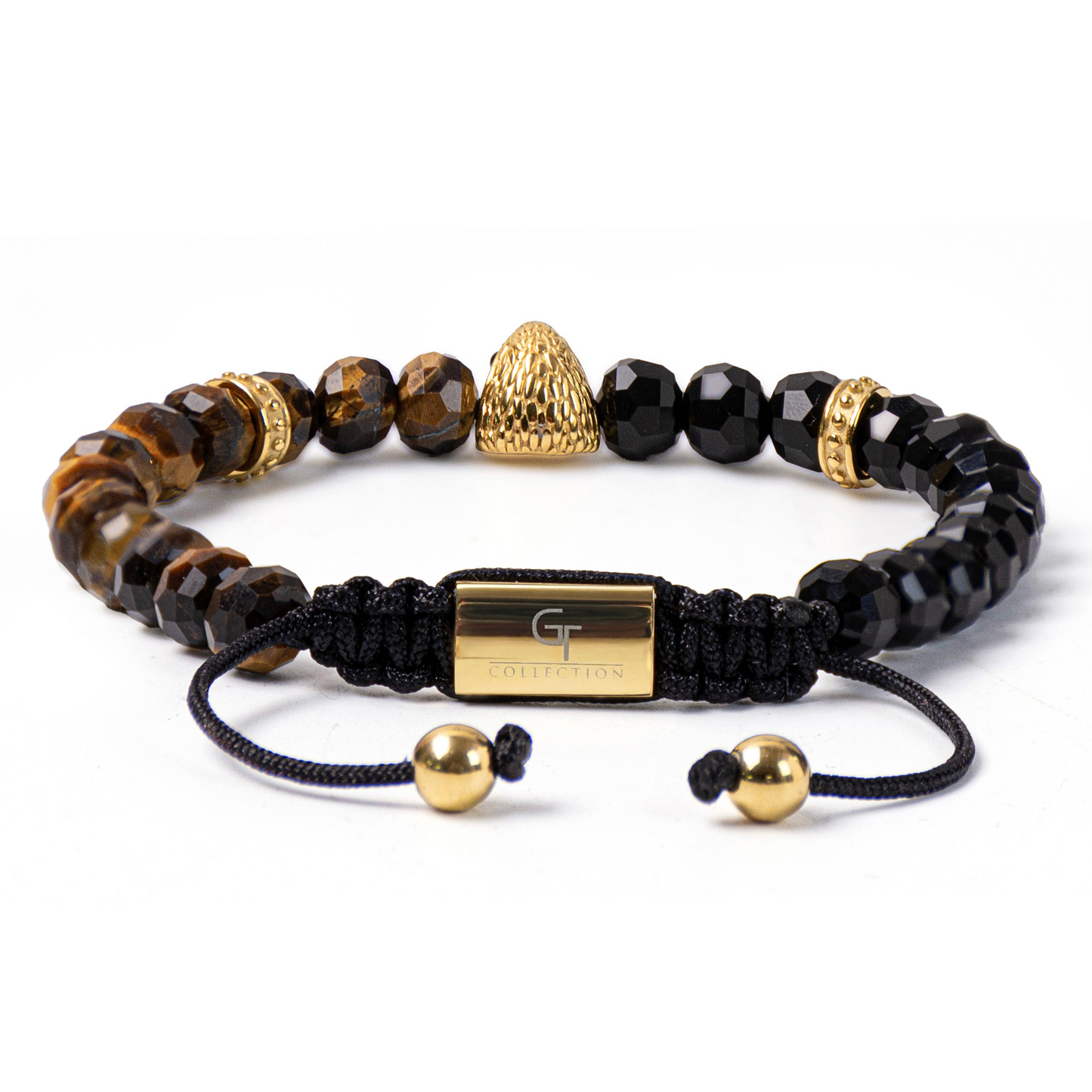 Men's AMERICAN EAGLE Bracelet with TIGER EYE, ONYX Stone