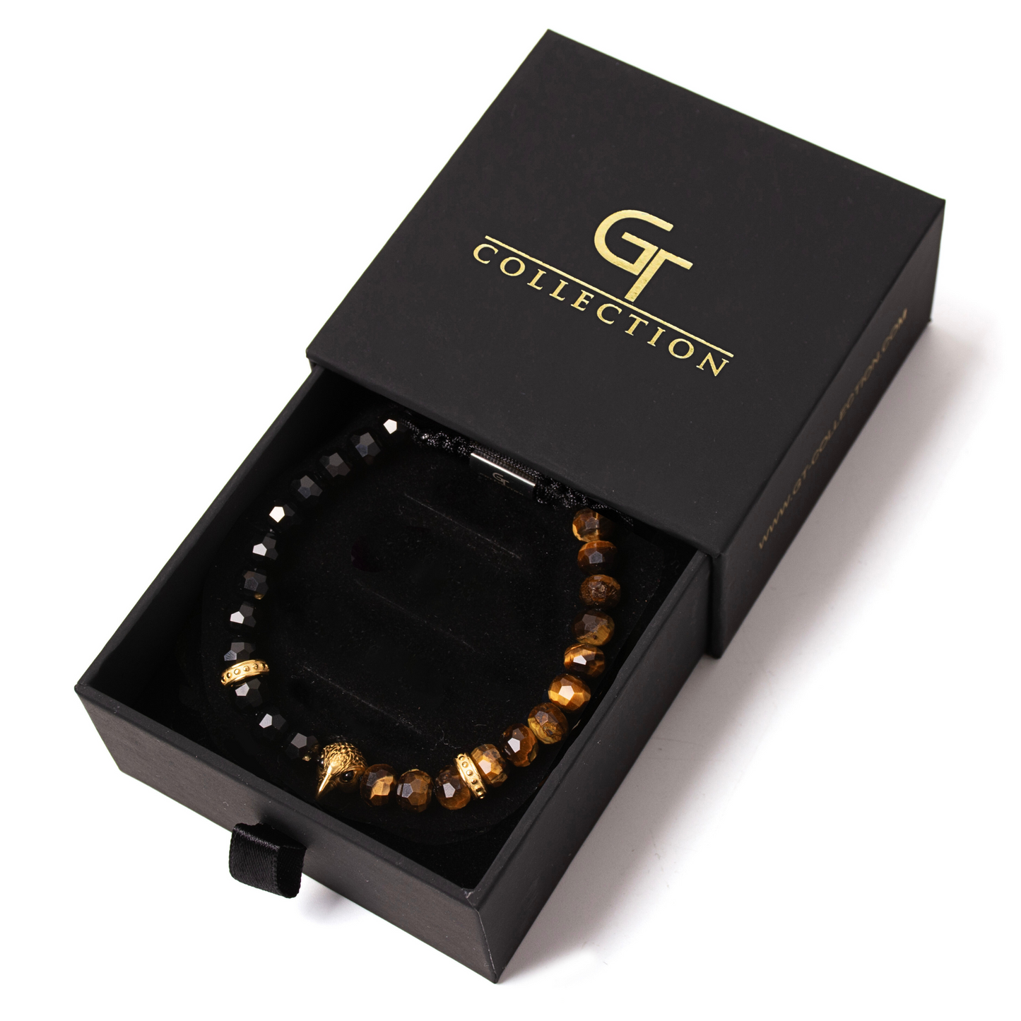 Men's AMERICAN EAGLE Bracelet with TIGER EYE, ONYX Stone