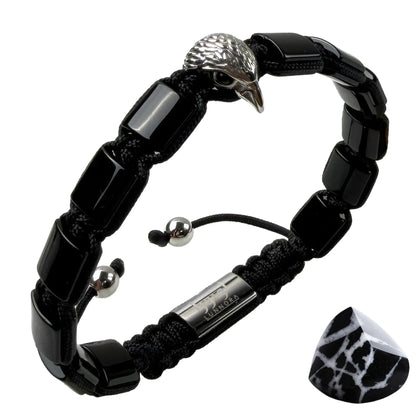 Herrenarmband AMERICAN EAGLE mit TIGERAUGE, ONYX-Stein