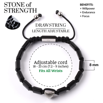 Herrenarmband AMERICAN EAGLE mit TIGERAUGE, ONYX-Stein