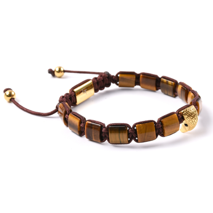 Herrenarmband AMERICAN EAGLE mit GRÜNEM TIGERAUGE, ONYX-Stein