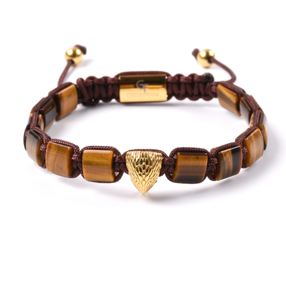Herrenarmband AMERICAN EAGLE mit GRÜNEM TIGERAUGE, ONYX-Stein