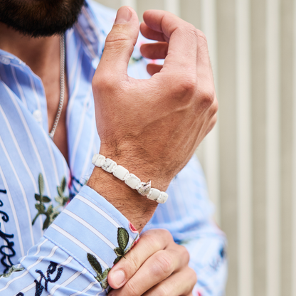 Bracelet AMERICAN EAGLE pour homme avec pierre LAPIS et ONYX