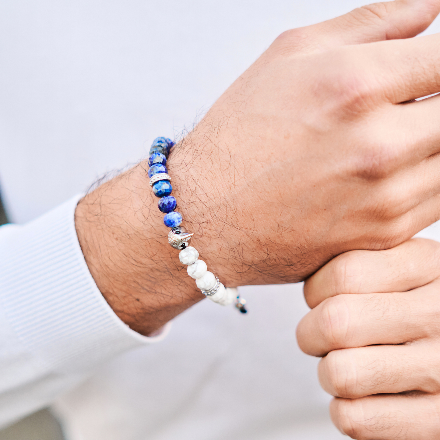 Men's AMERICAN EAGLE Bracelet with LAPIS, HOWLITE Stone