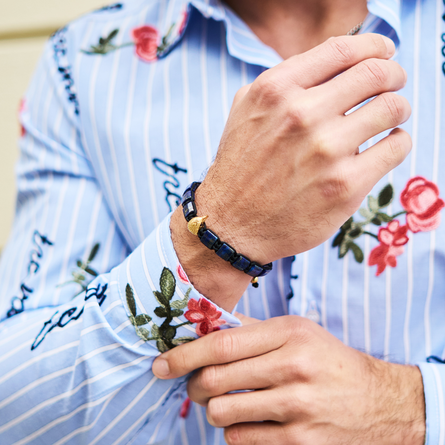 Bracelet AMERICAN EAGLE pour homme avec pierre LAPIS et HOWLITE