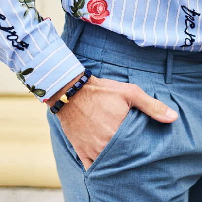 Bracelet AMERICAN EAGLE pour homme avec pierre LAPIS et HOWLITE