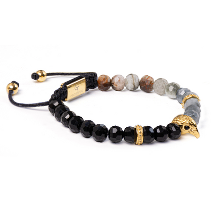 Men's AMERICAN EAGLE Bracelet with EAGLE EYE, ONYX Stone