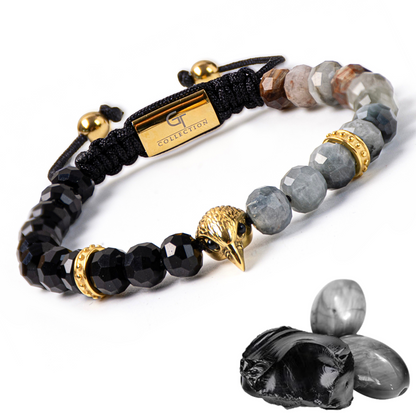 Men's AMERICAN EAGLE Bracelet with EAGLE EYE, ONYX Stone