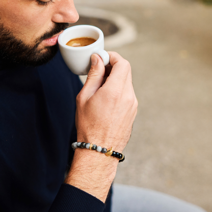 Men's AMERICAN EAGLE Bracelet with EAGLE EYE, ONYX Stone