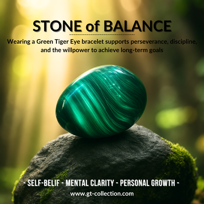 Men's GREEN TIGER EYE Beaded Bracelet