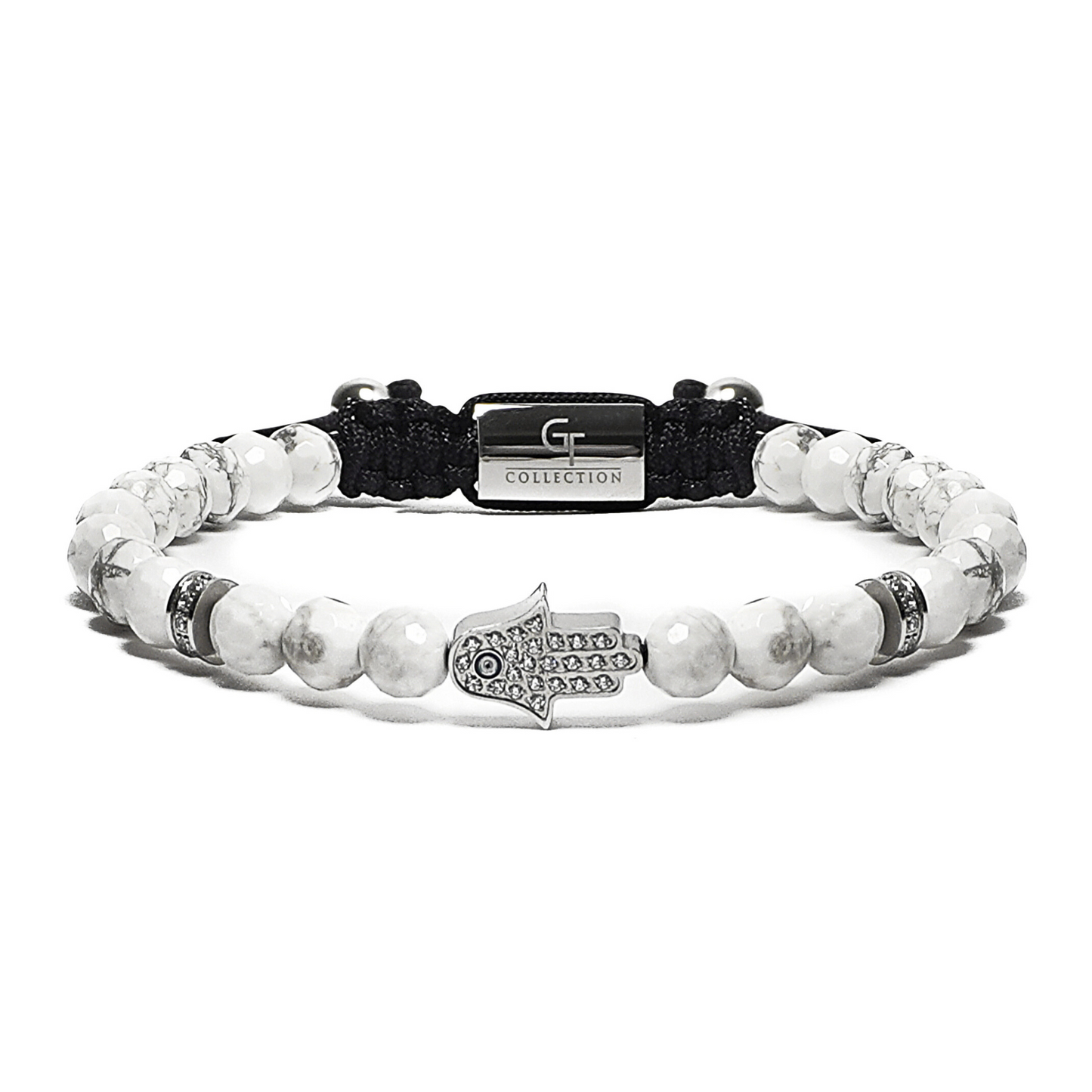 Men's HOWLITE Bracelet with Silver HAMSA Hand