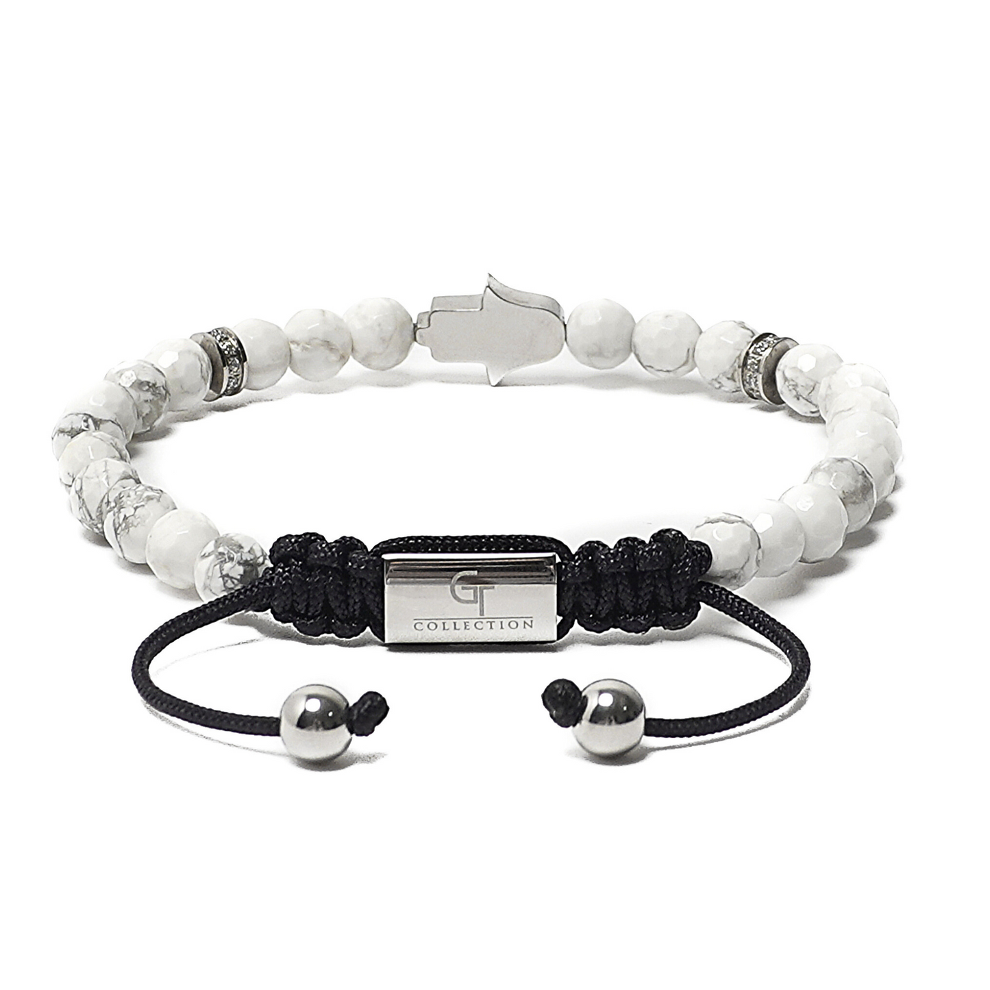 Men's HOWLITE Bracelet with Silver HAMSA Hand
