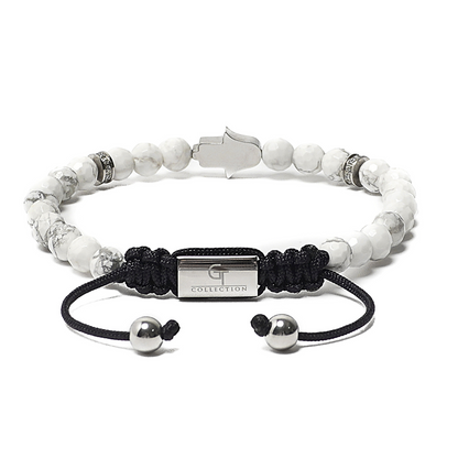 Men's HOWLITE Bracelet with Silver HAMSA Hand