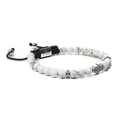 Men's HOWLITE Bracelet with Silver HAMSA Hand