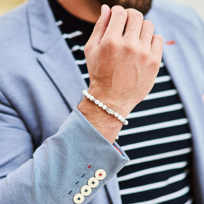 Men's HOWLITE Bracelet with Silver HAMSA Hand