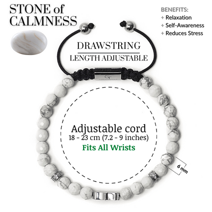 Men's HOWLITE Bracelet with Silver HAMSA Hand