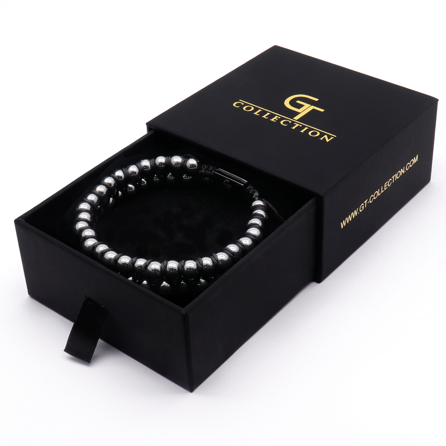 Men's HEMATITE Double Bead Bracelet
