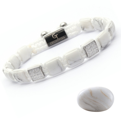 Men's HOWLITE Flat bead Bracelet
