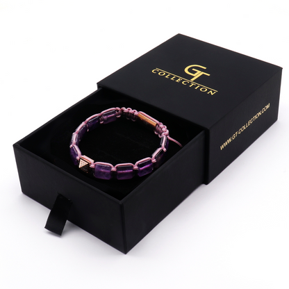 Dames AMETHIST platte kralenarmband