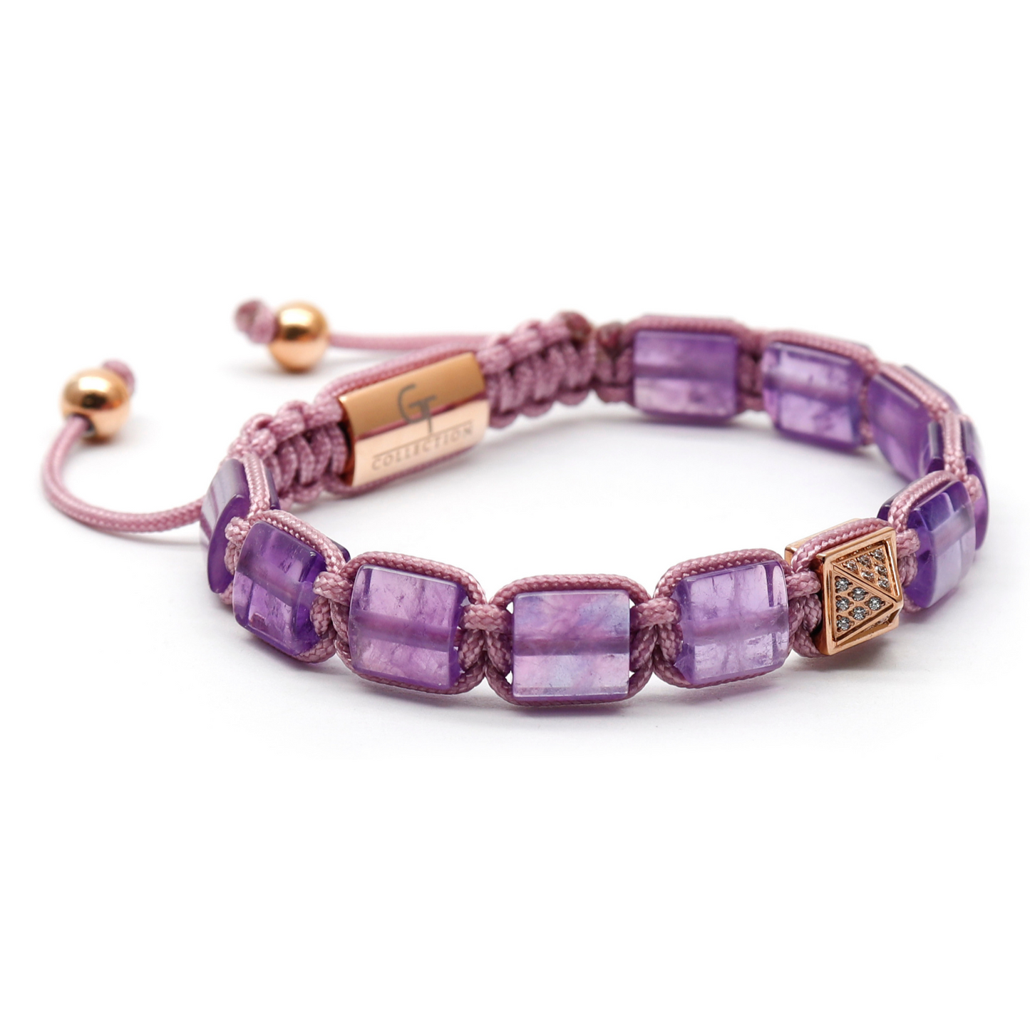 Dames AMETHIST platte kralenarmband