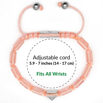 Armband met platte kralen van roze kwarts voor dames