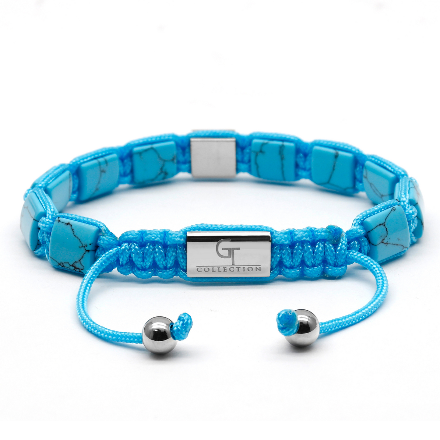 Dames TURQUOISE platte kralenarmband