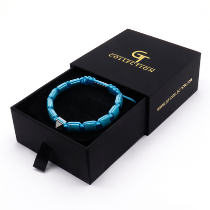 Dames TURQUOISE platte kralenarmband