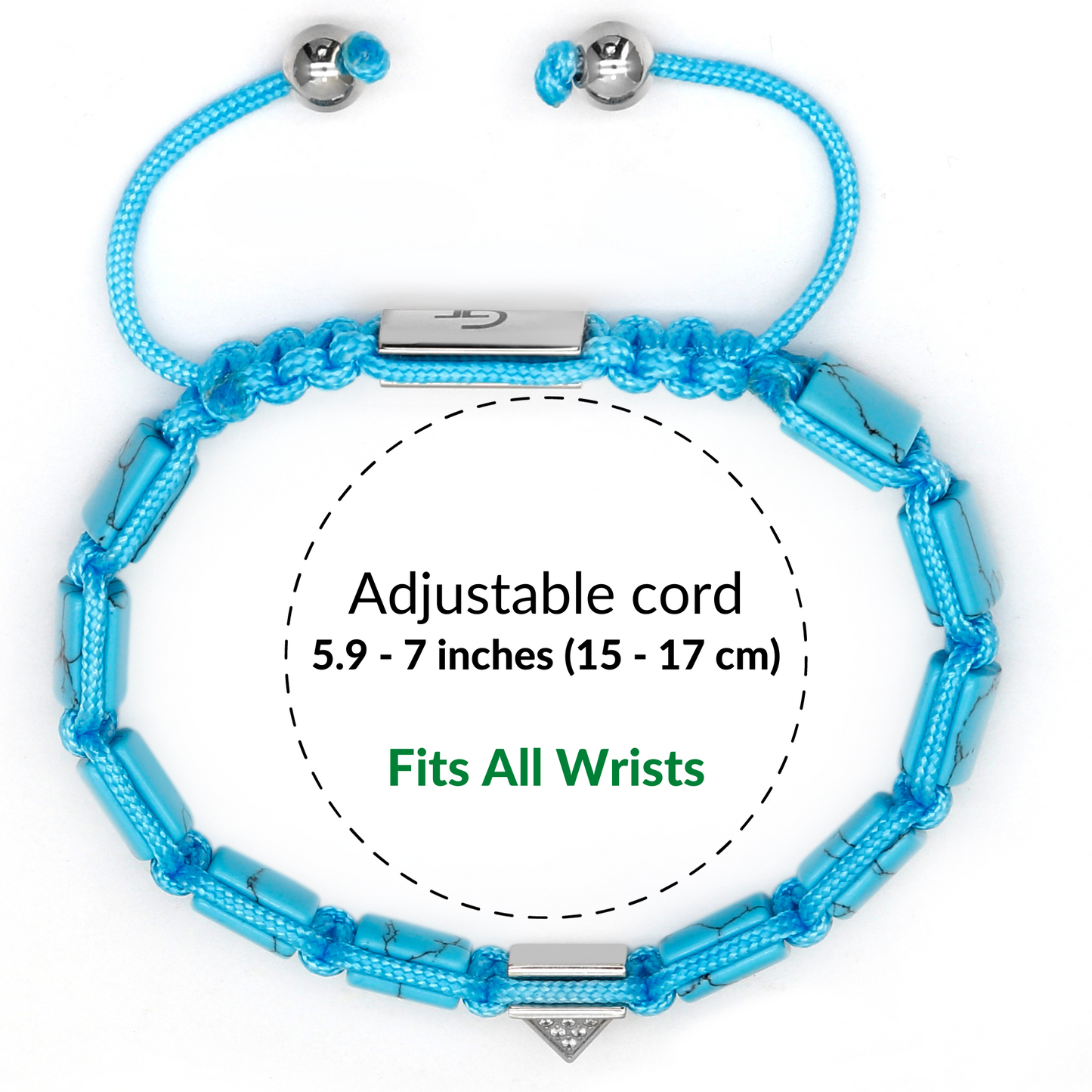Dames TURQUOISE platte kralenarmband